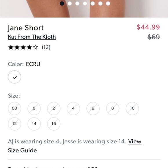 NWT Jane Short by KUT From The Kloth in Ecru Size 10 - Picture 7 of 12